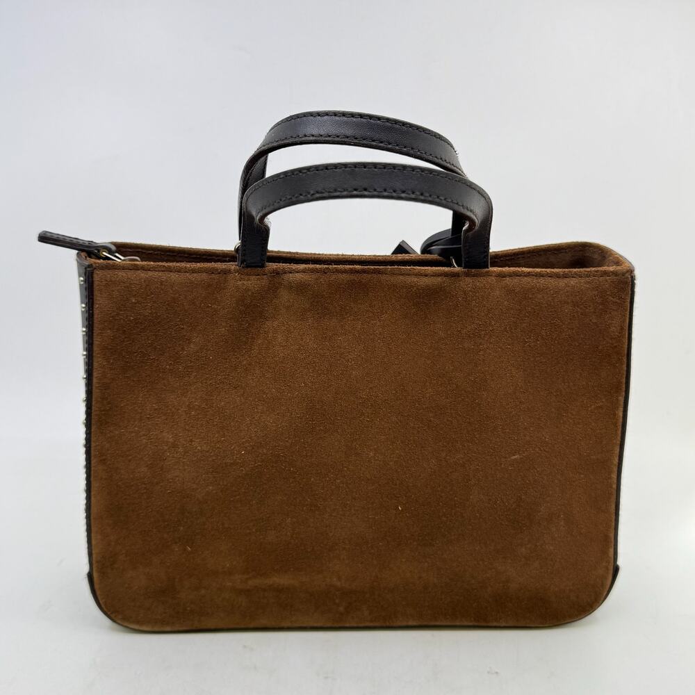 RALPH by Ralph Lauren Brown Suede Studded Mini Tote Handbag - Picture 4 of 9